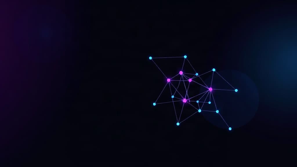 SaaS müşteri kazanımı için bağlantılı ağları temsil eden soyut geometrik görsel